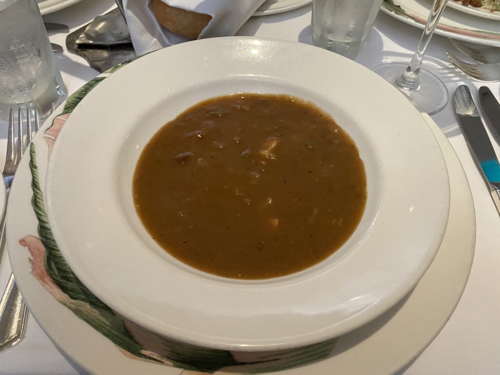 a bowl of soup on a table