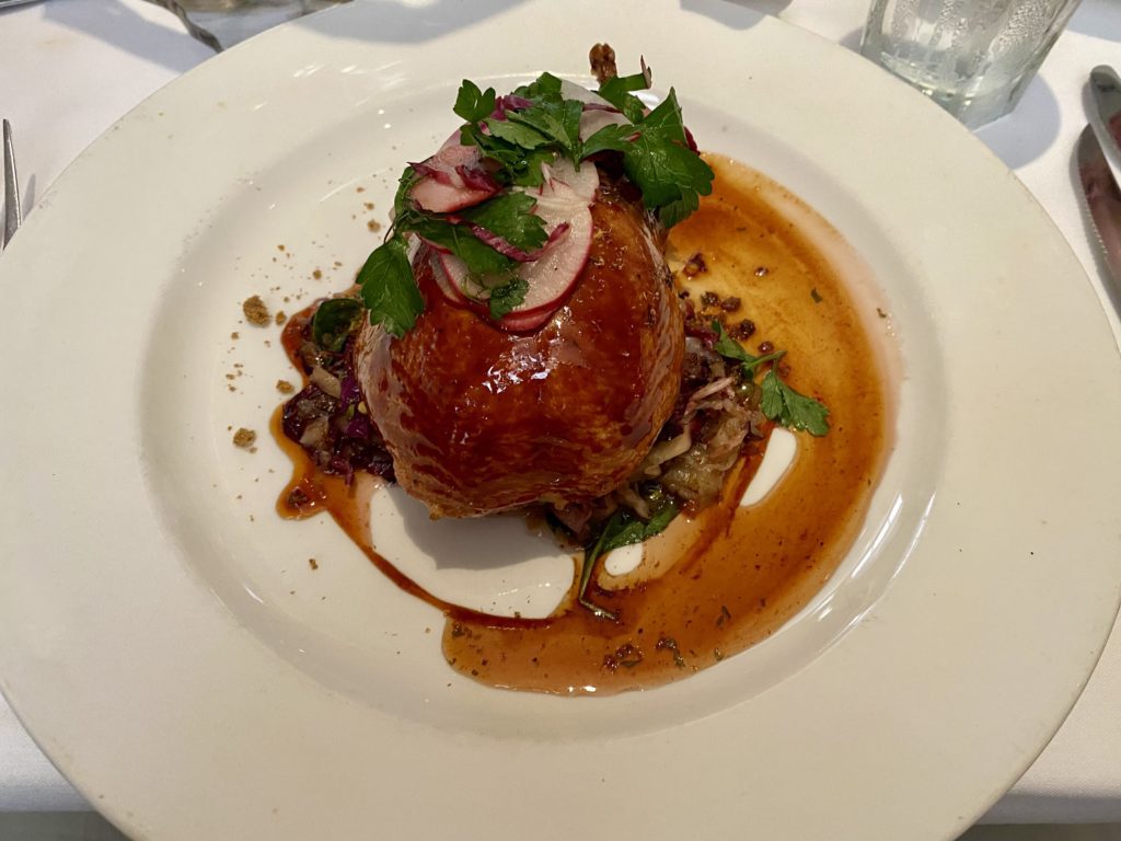 a plate of food on a table