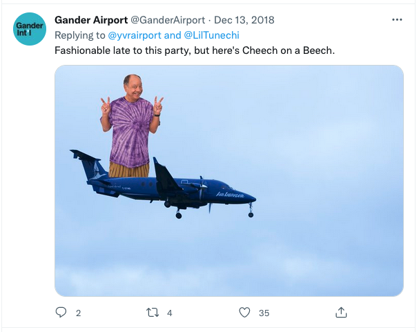 a man standing in the air with a plane in the air