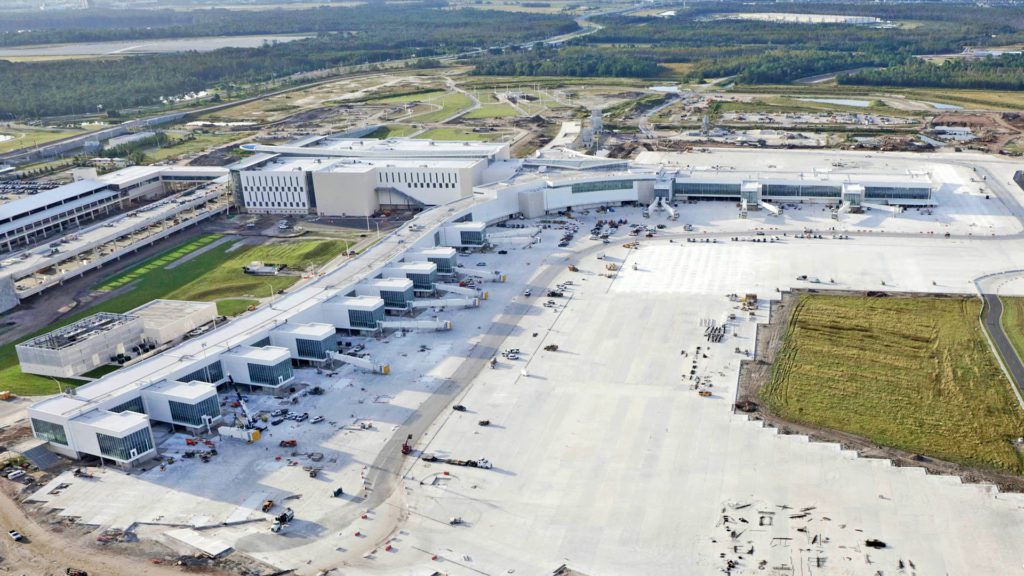 an aerial view of a large building