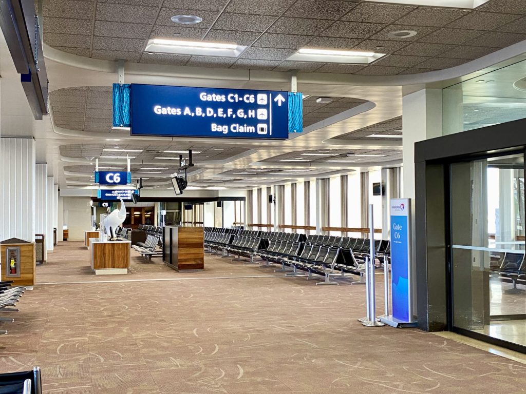 an empty airport terminal