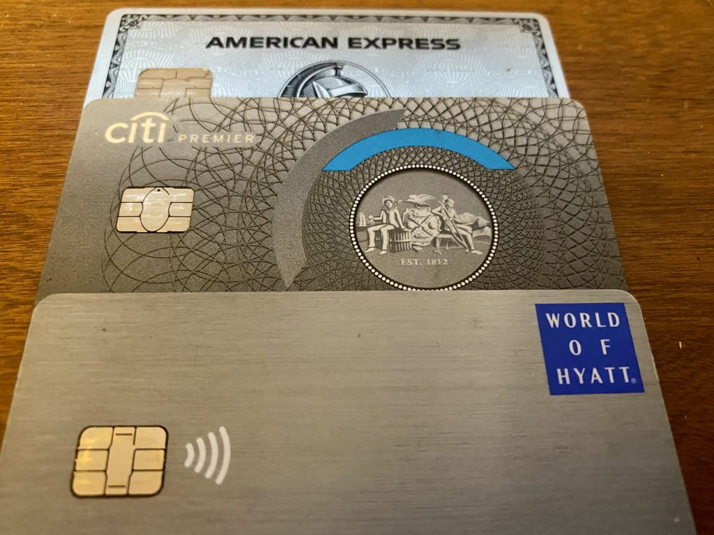 a credit cards on a table