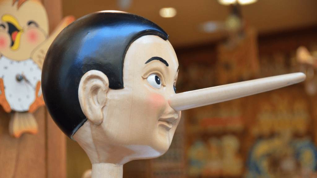 a wooden puppet with a long nose