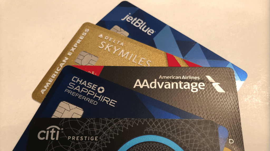 a group of credit cards