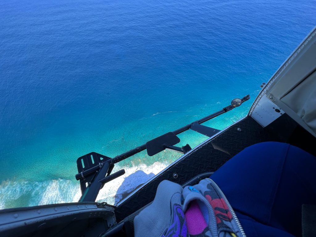 a view from the cockpit of a helicopter