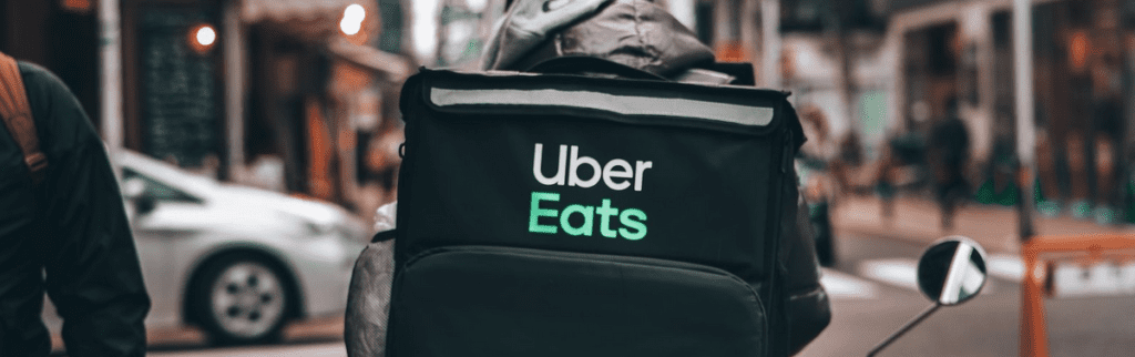 a black bag with white text on it