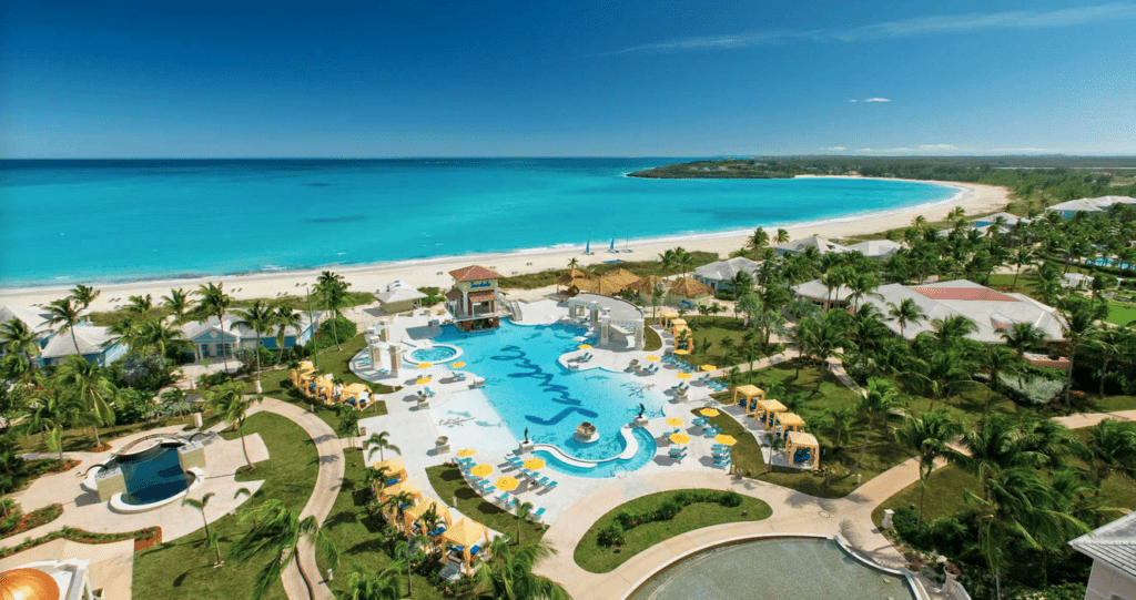 a swimming pool and a beach