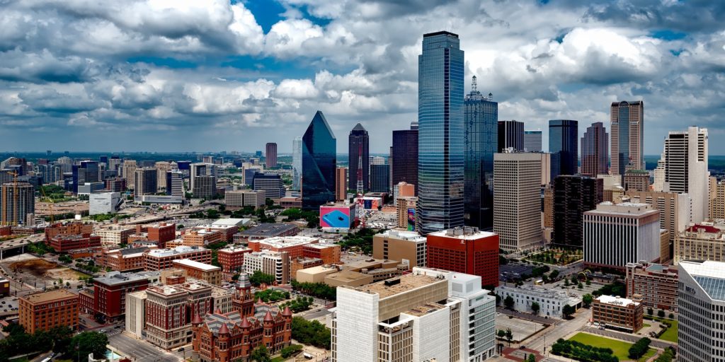 a city with many tall buildings