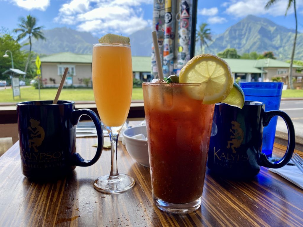 a group of drinks on a table