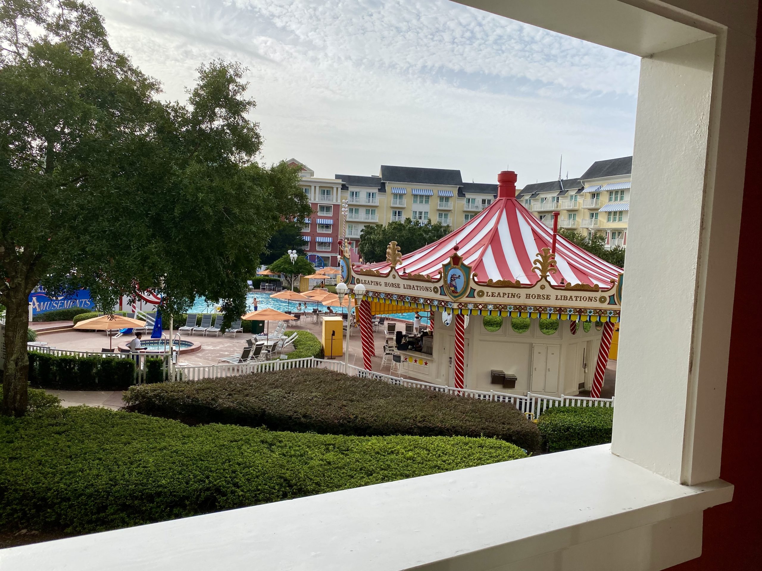 a carousel in a park