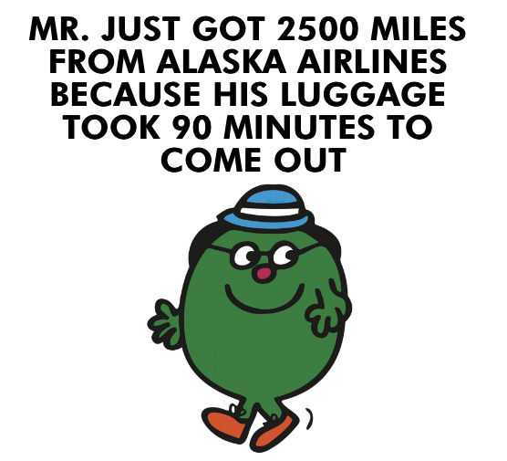 a cartoon character walking with text