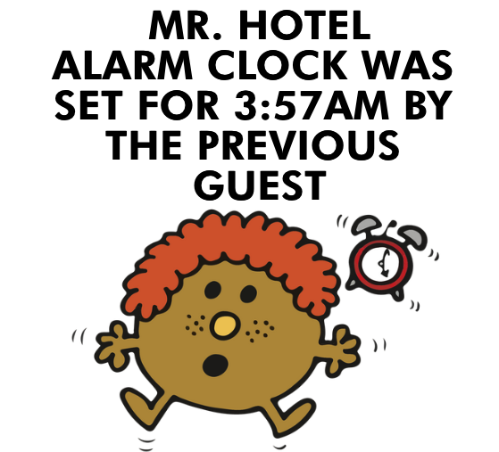 a cartoon character with red hair and a alarm clock