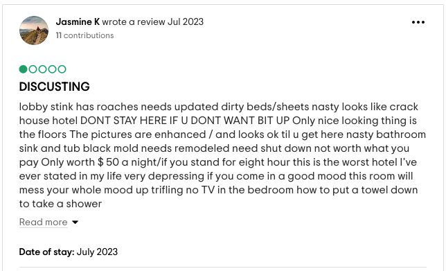 a screenshot of a review