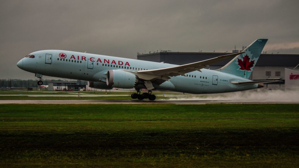 a plane on the runway