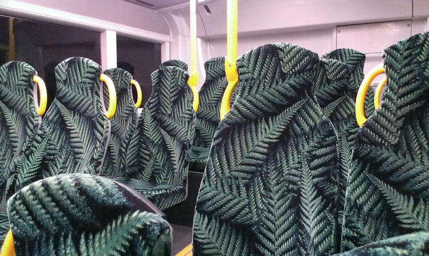 a seat covers on a bus