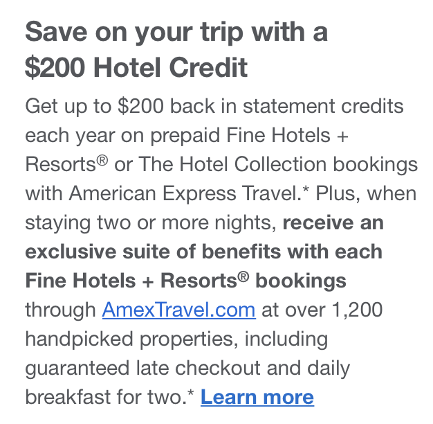 a screenshot of a hotel credit