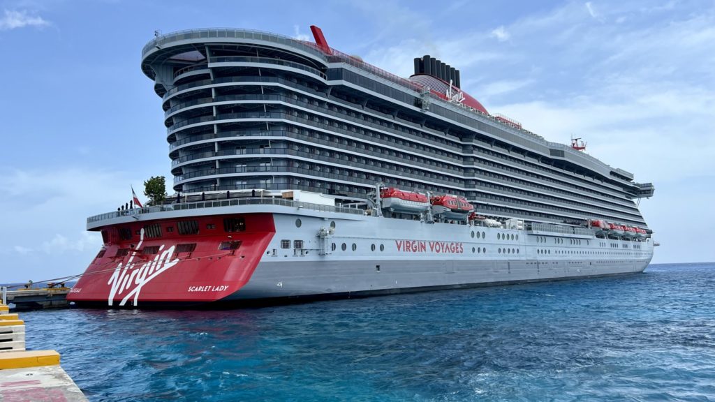 a large cruise ship in the water