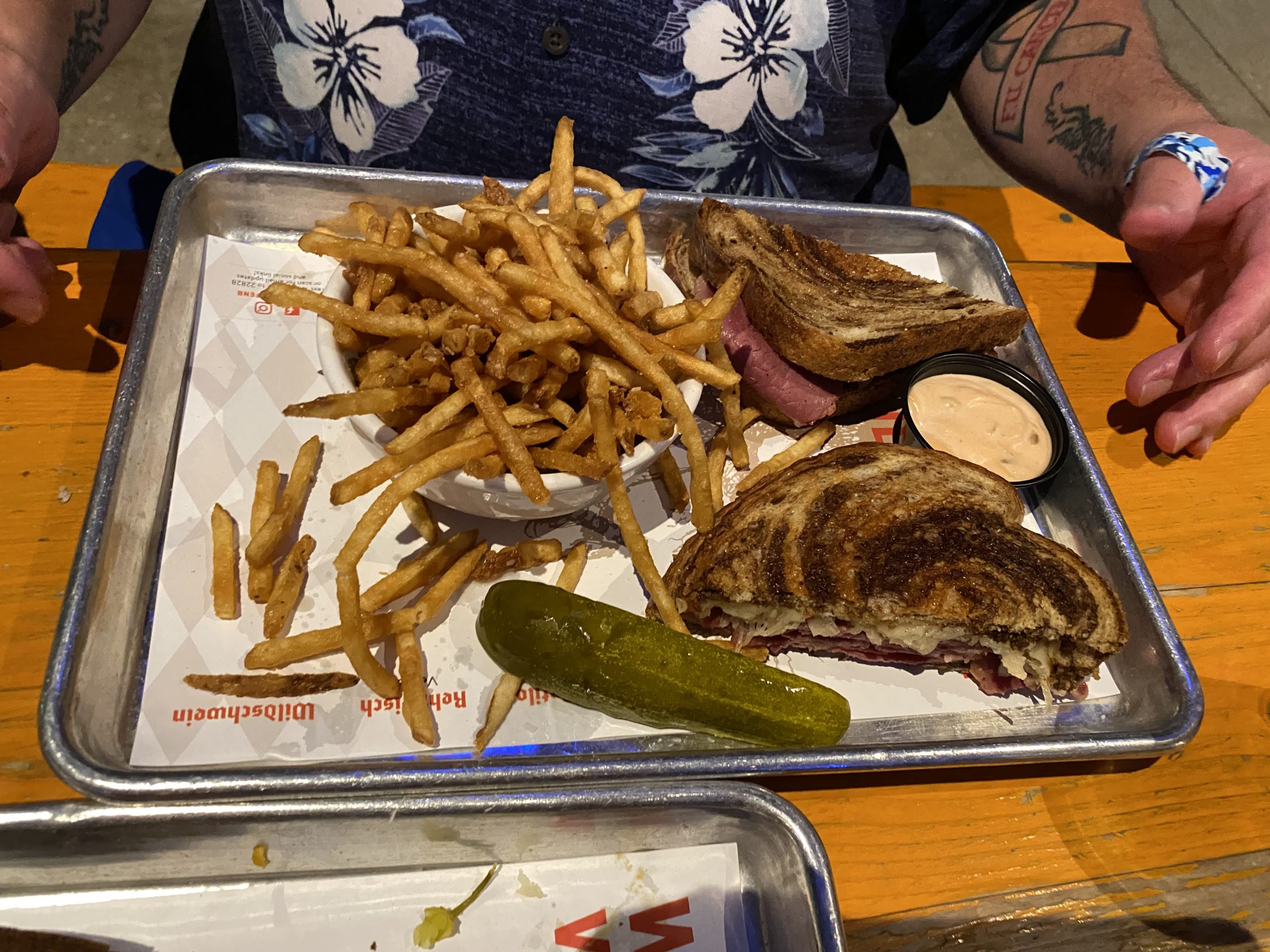 a tray of food on a table