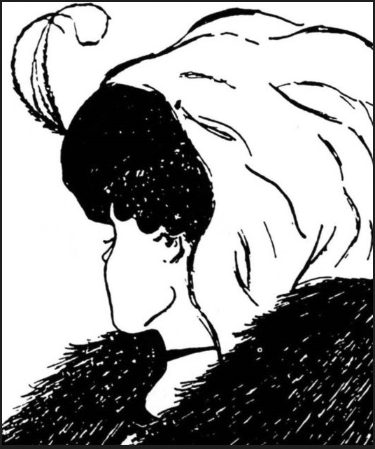 a cartoon of a woman with long hair