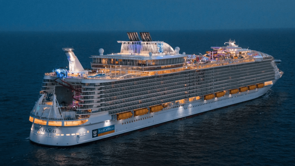 a cruise ship in the water