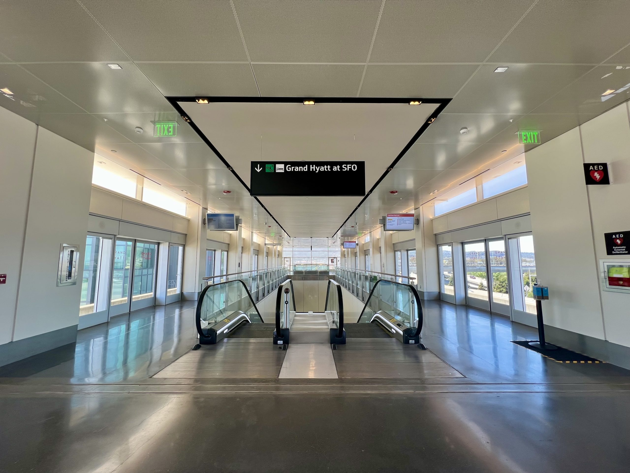 a escalator in a building