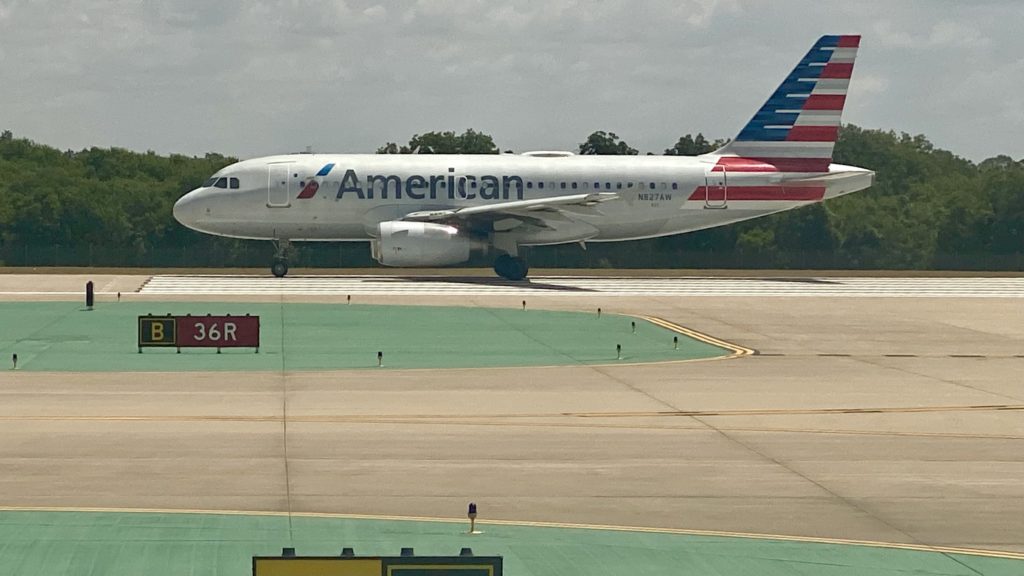 an airplane on the runway