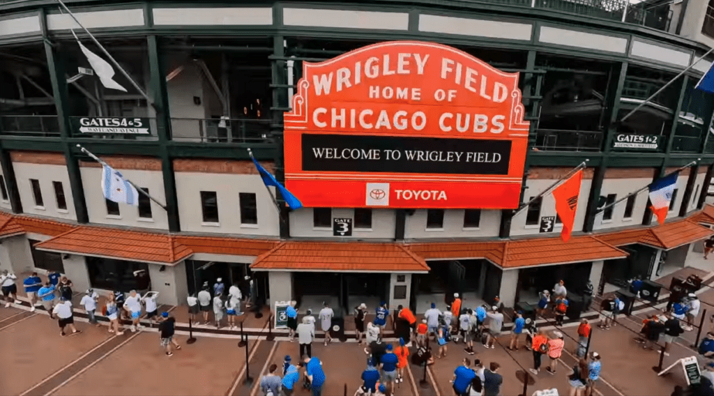 a large sign on a building