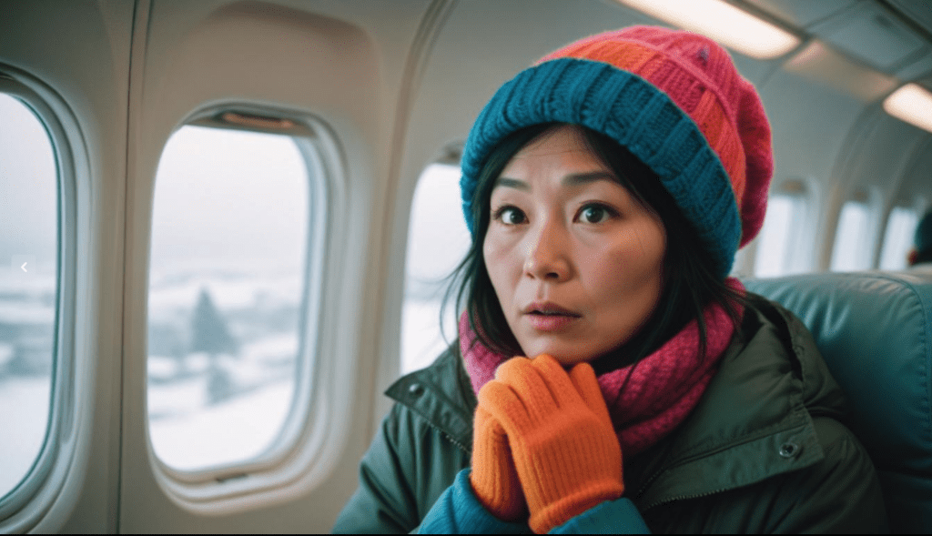 a woman in a colorful hat and scarf