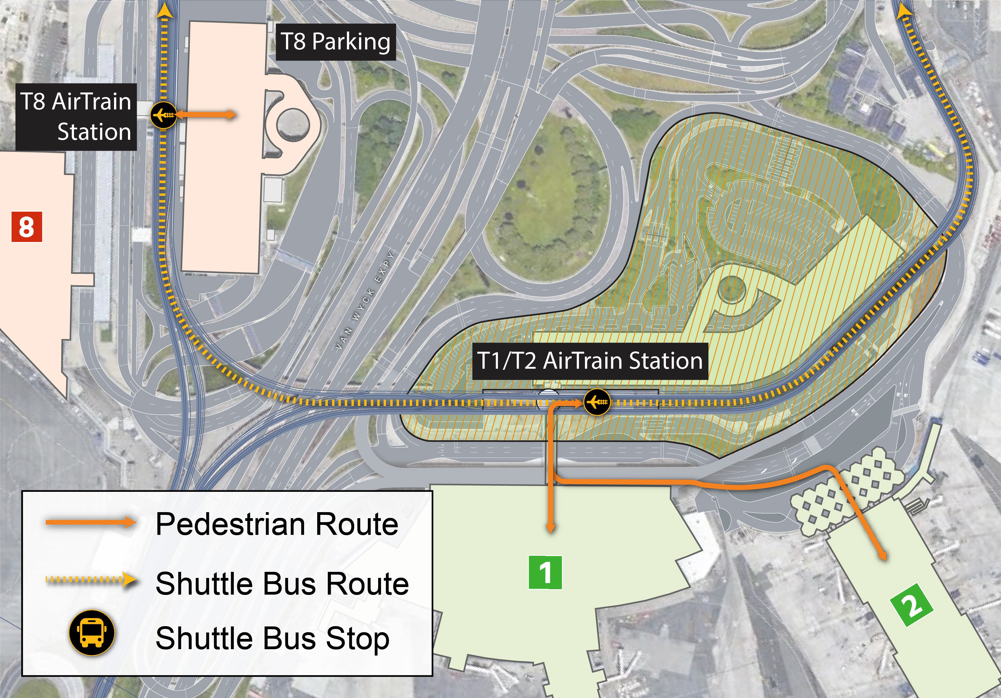 a map of a shuttle bus station