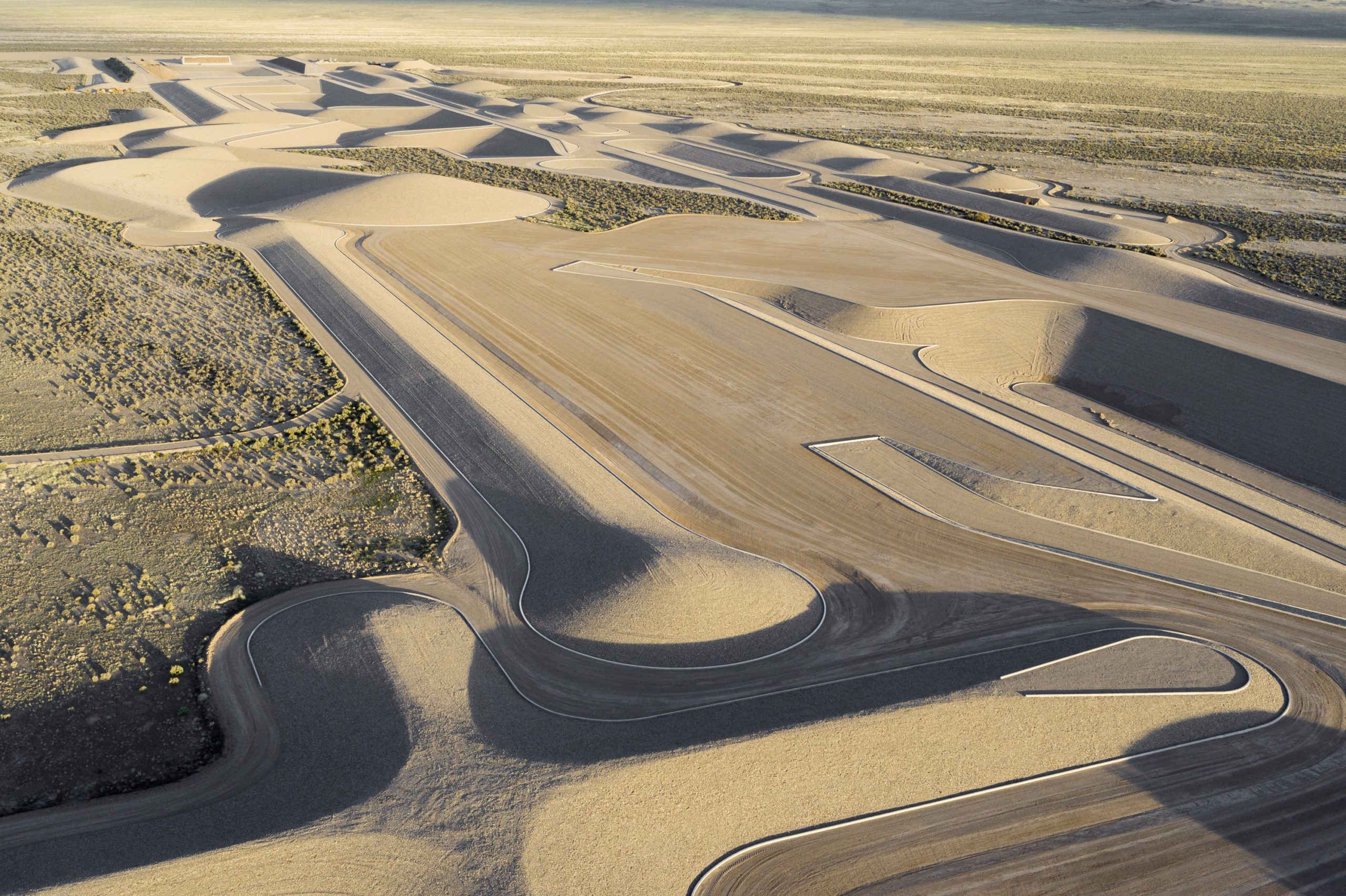 a aerial view of a dirt track