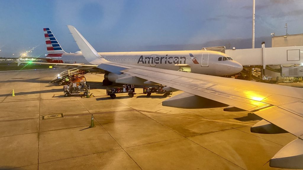 an airplane at an airport