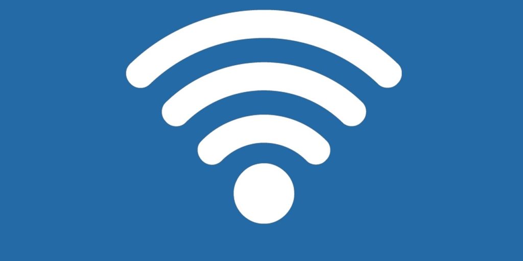 a wifi symbol on a blue background