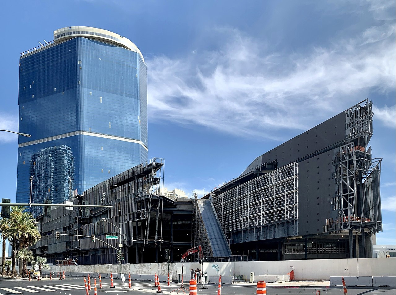 a building under construction with a blue sky