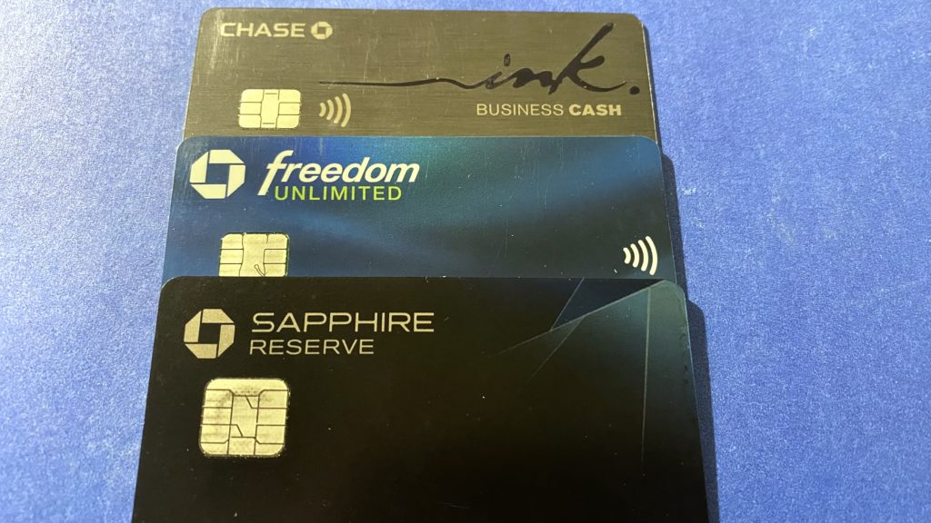 a group of credit cards