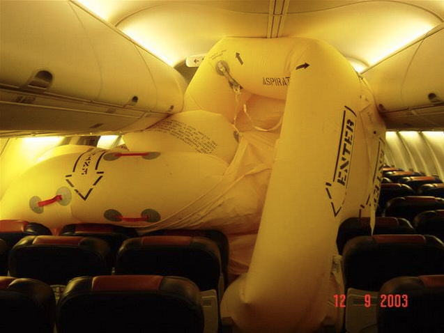 an inflatable object on a plane