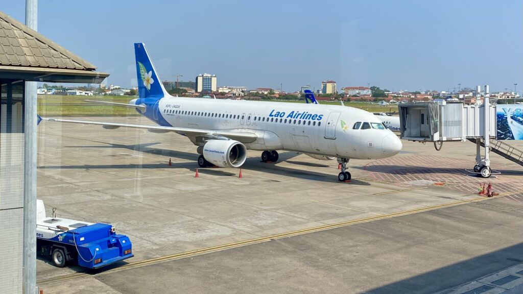 a plane on the runway