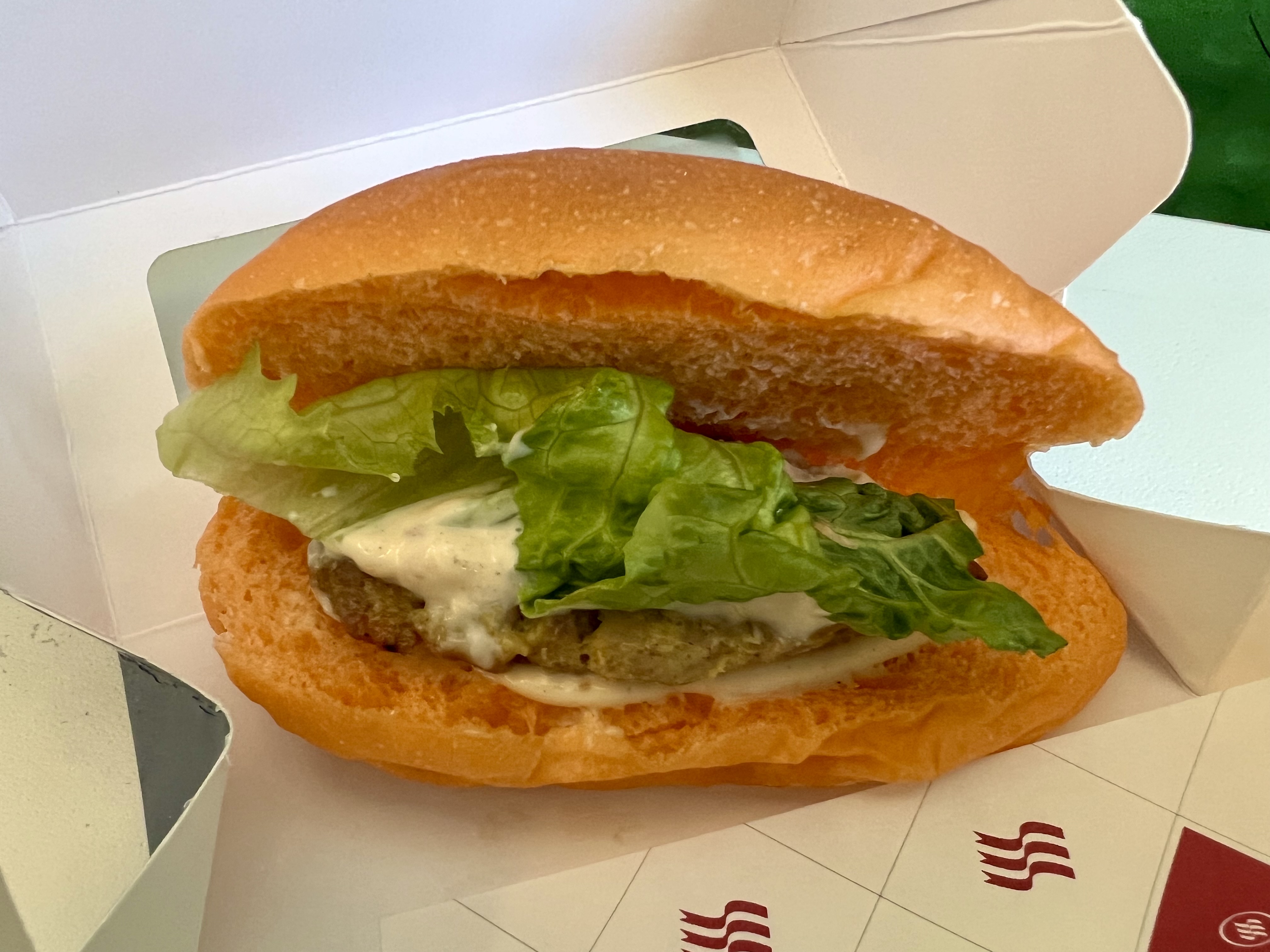 a burger with lettuce and mayonnaise