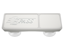 a white rectangular object with a logo on it