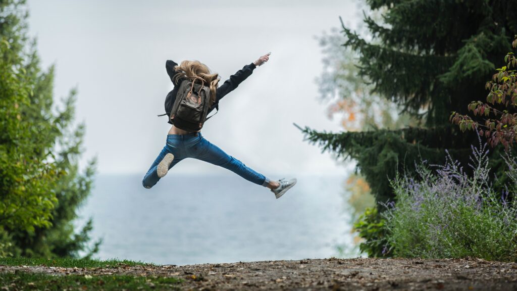 a person jumping in the air