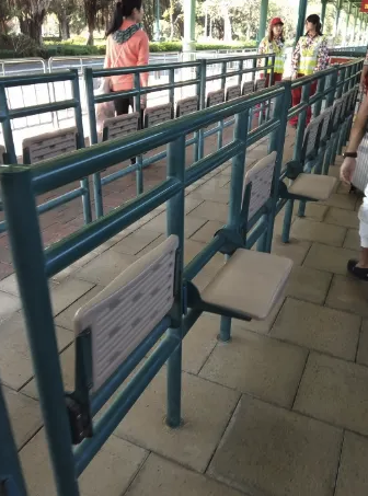 a row of chairs in a bus stop