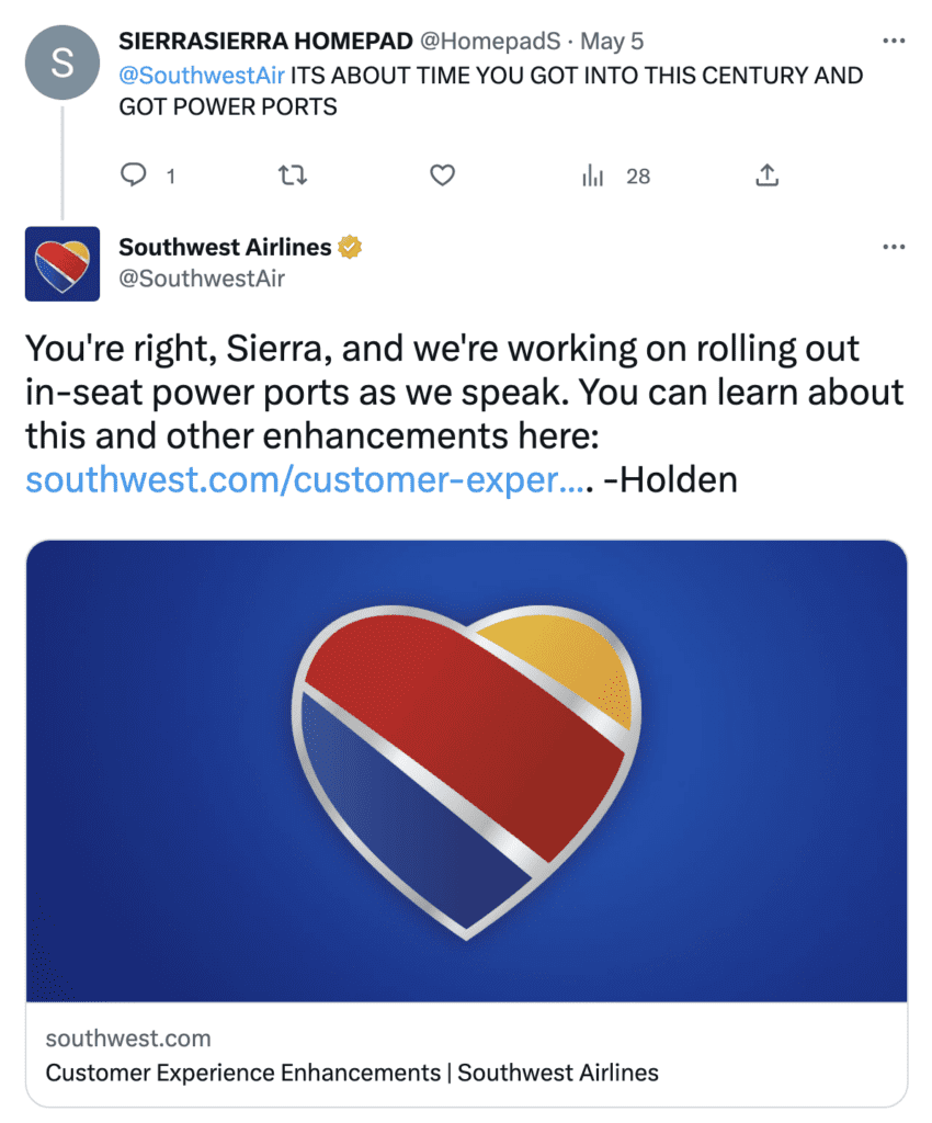 Southwest InSeat Power Has One Big Difference Your Mileage May Vary