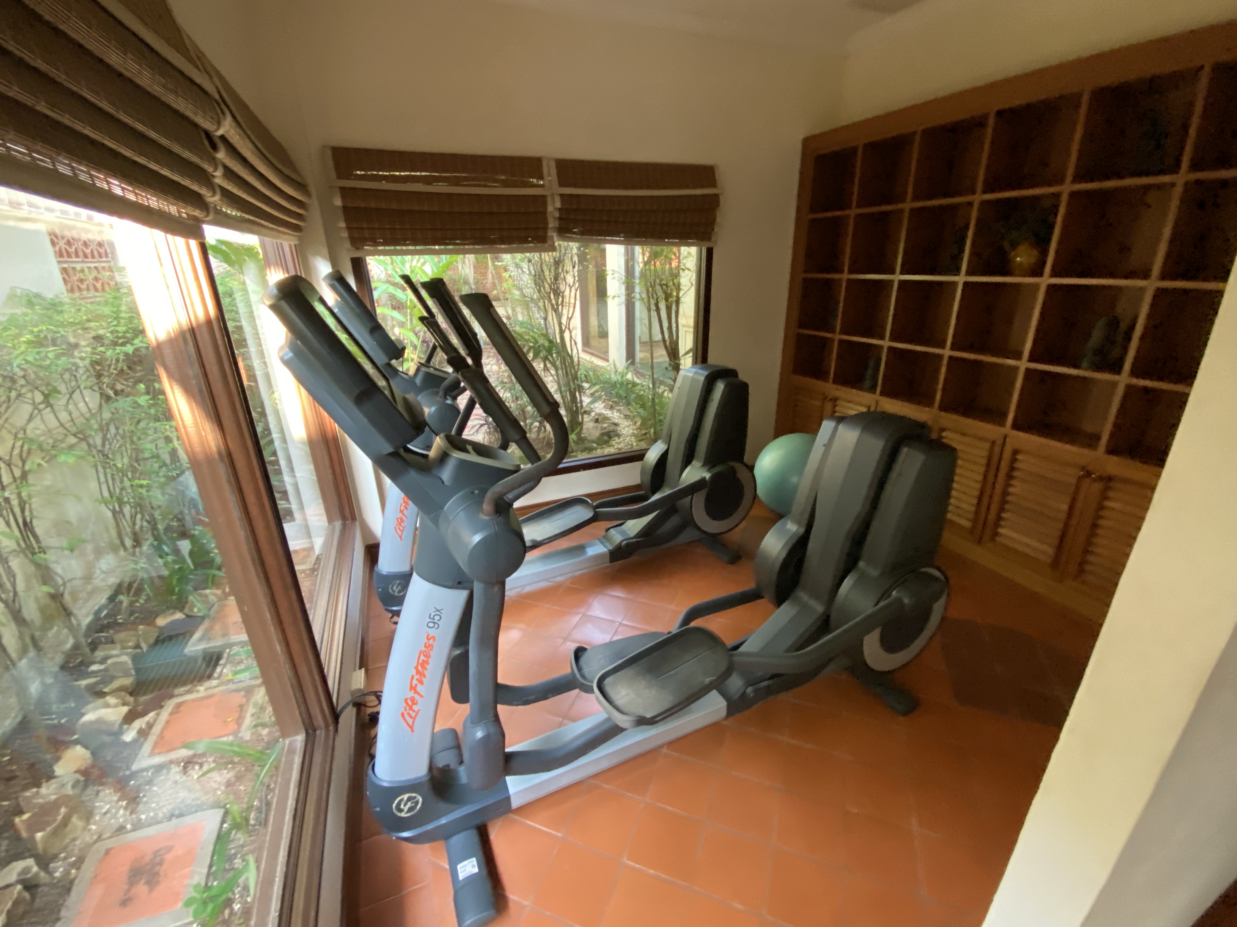 exercise machines in a room