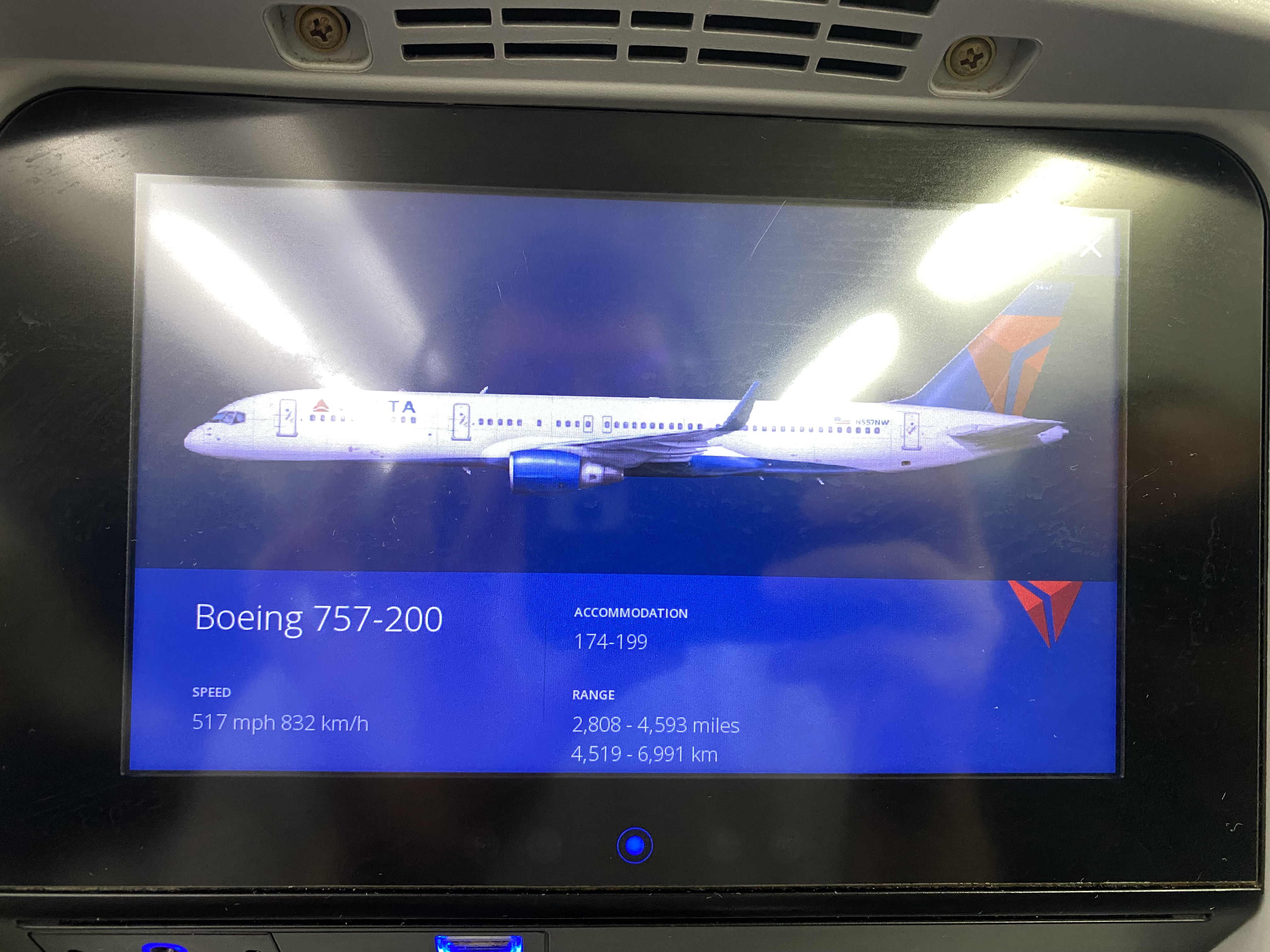 a screen with a picture of an airplane