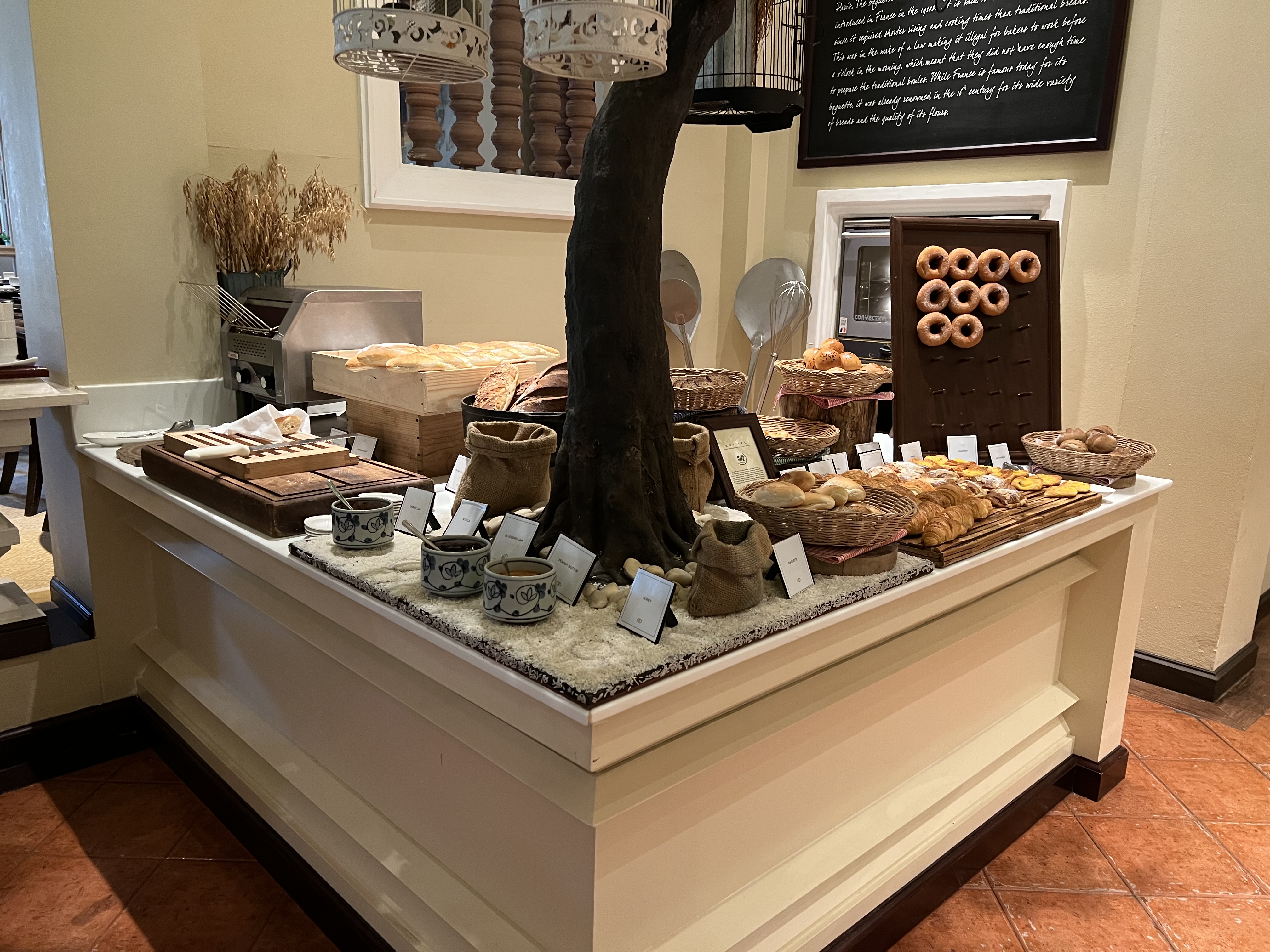 a display of food on a table