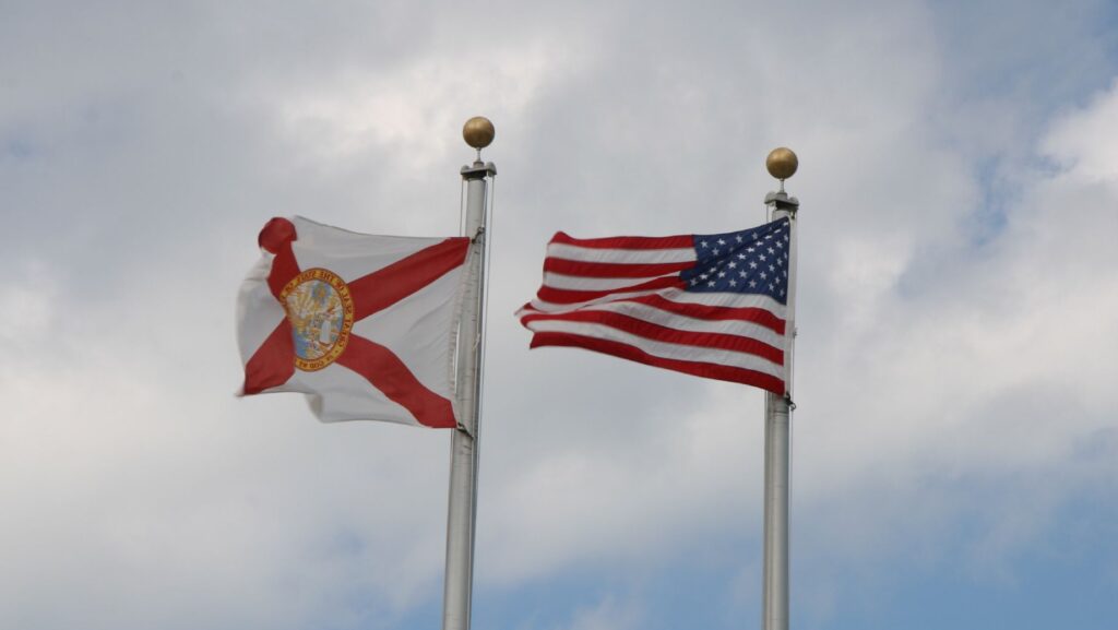 a flagpoles with a flag on top