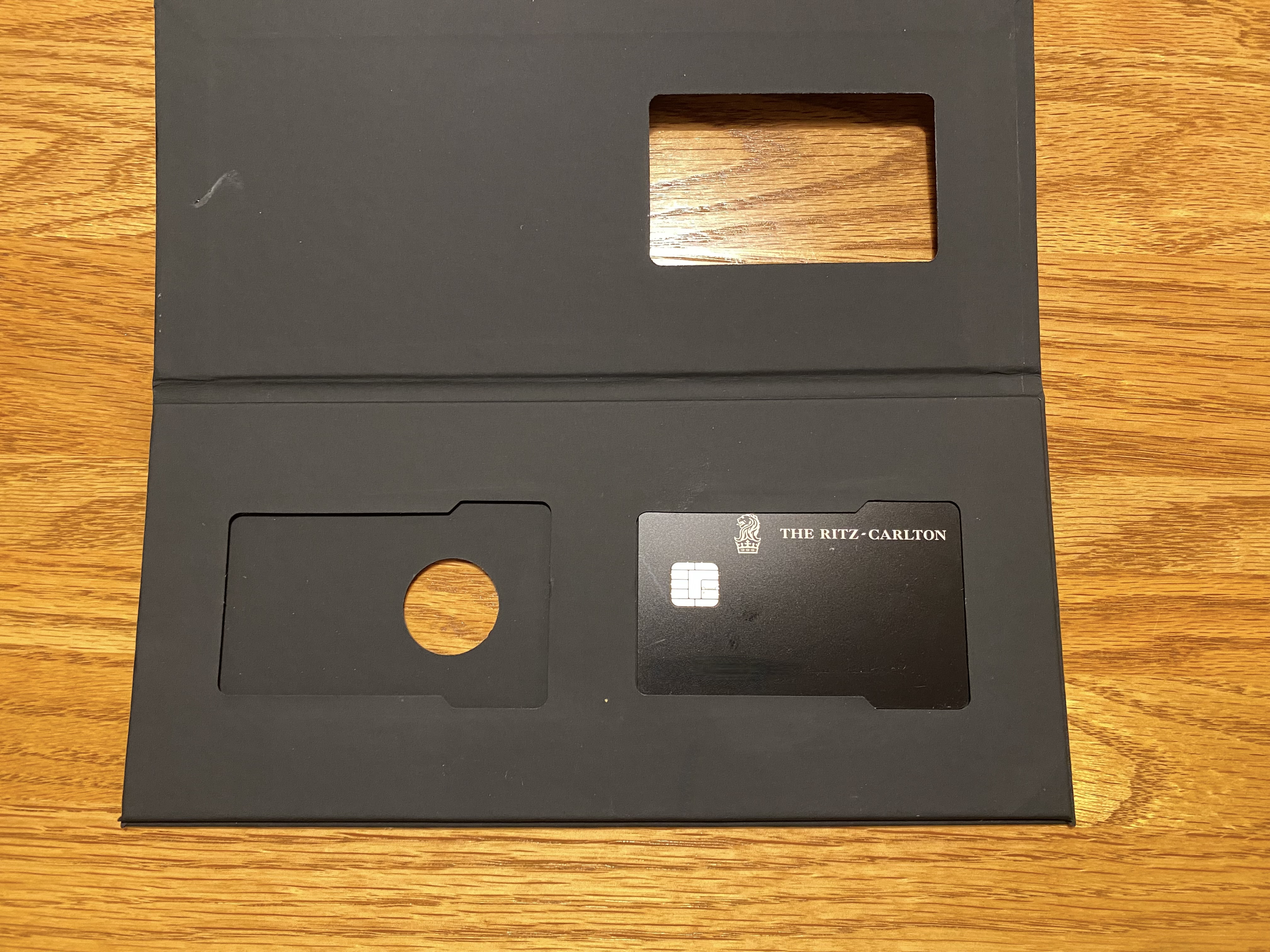 a black card in a black folder