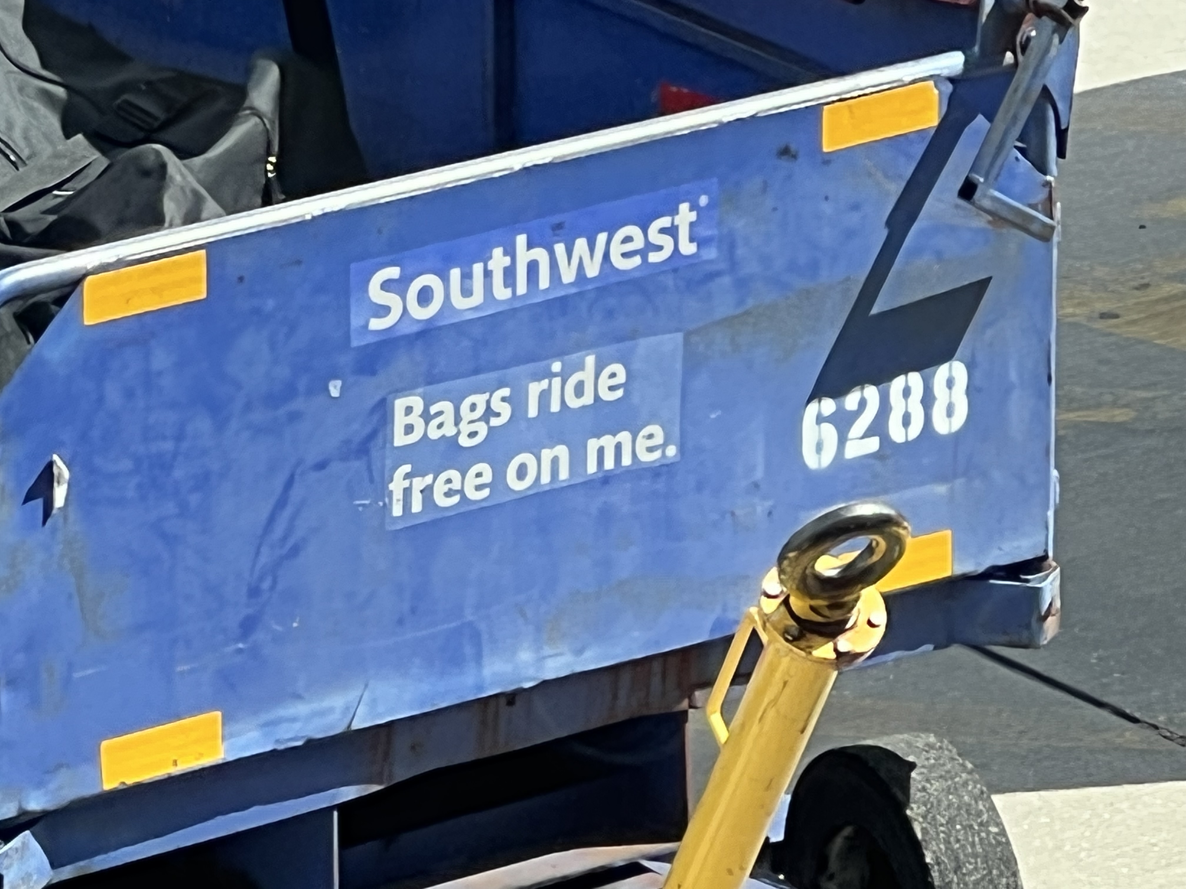 a blue and yellow cart