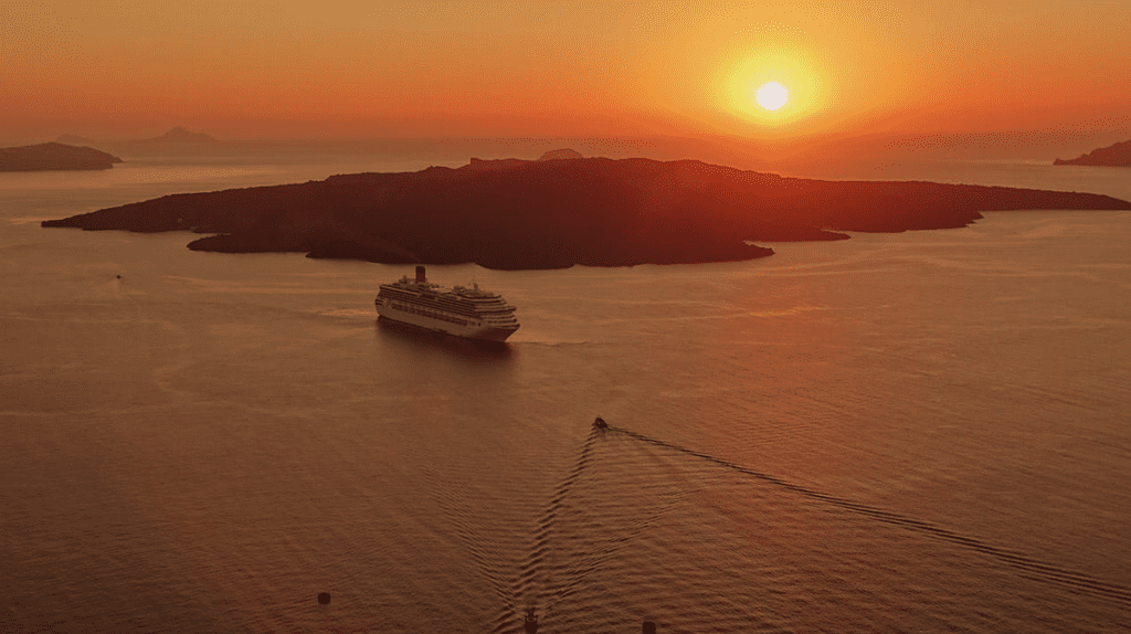 a cruise ship in the water