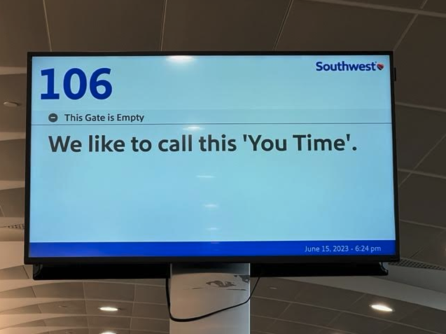 a screen with text on it