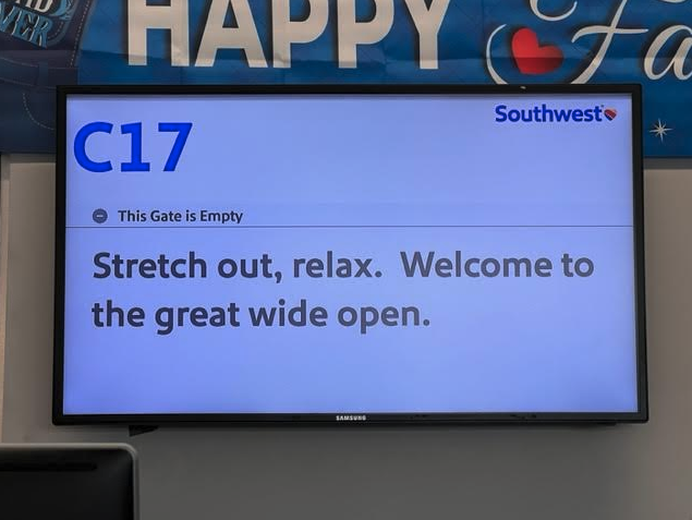 a screen with text on it